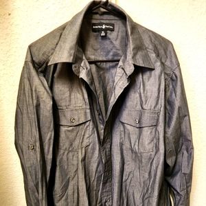 Beverly Hills Polo Club XL black long sleeve shirt with 2 front pockets